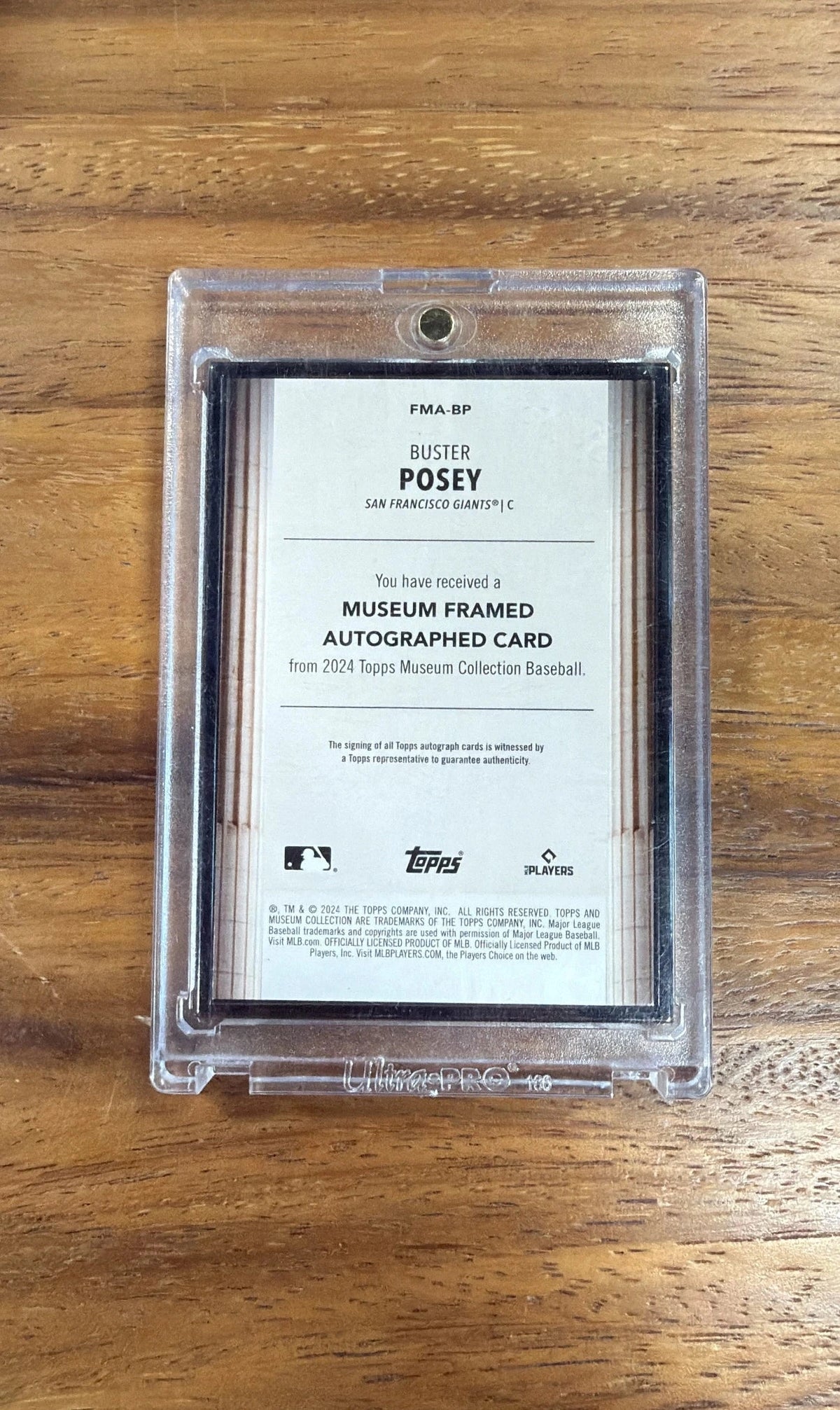 2024 TOPPS MUSEUM BUSTER POSEY AUTO /5