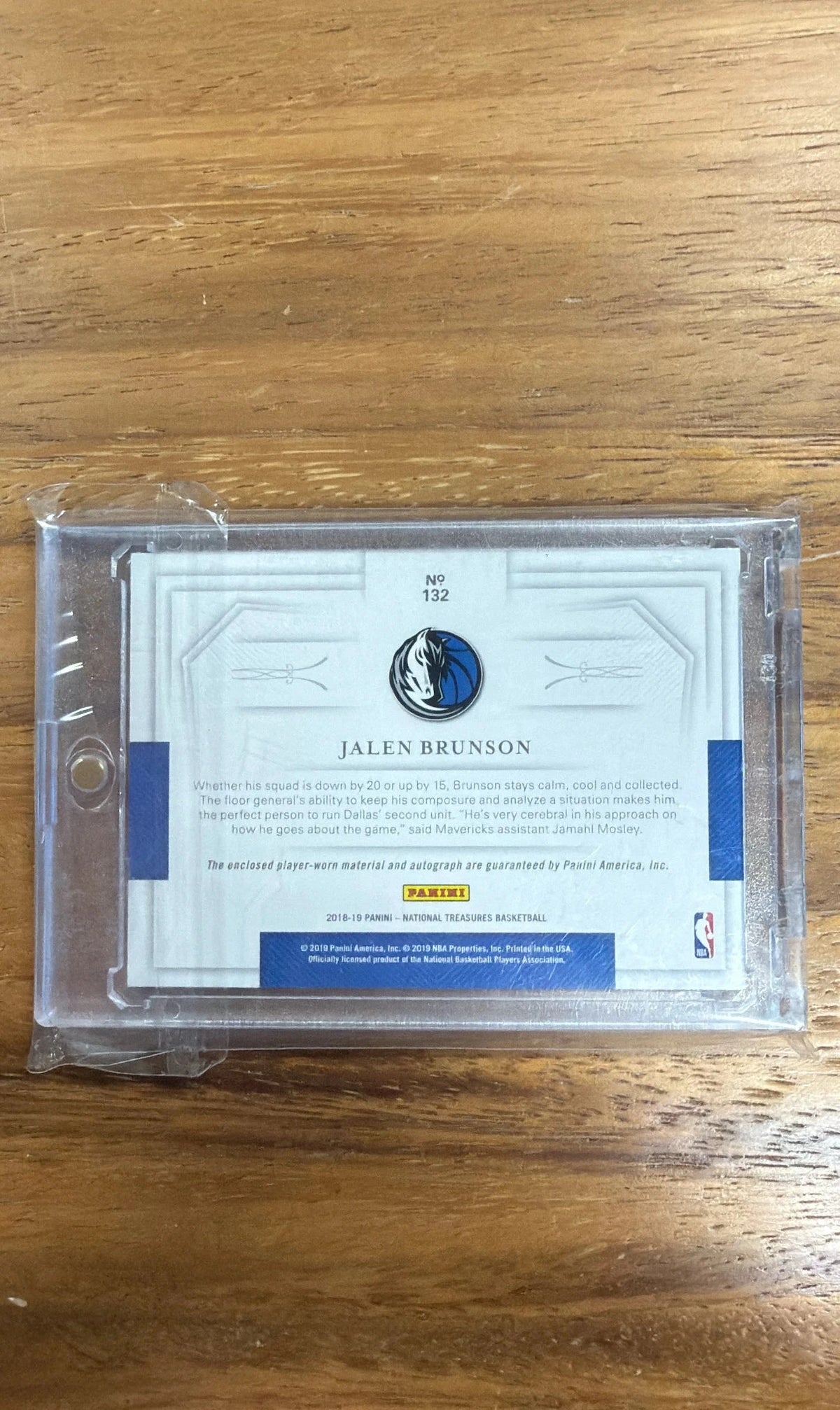 2018 NATIONAL TREASURES JALEN BRUNSON PATCH AUTO /25