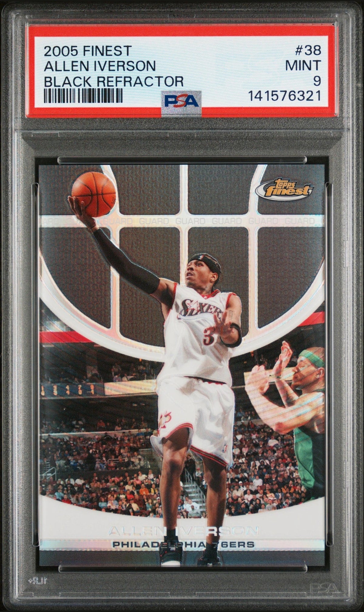 2005 Finest Black Refractor Allen Iverson #38 PSA 9