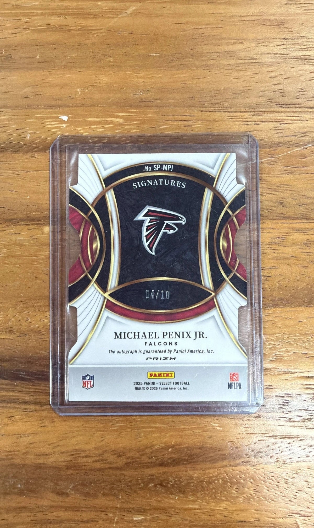 2025 SELECT MICHAEL PENIX JR GOLD CHECKER AUTO /10