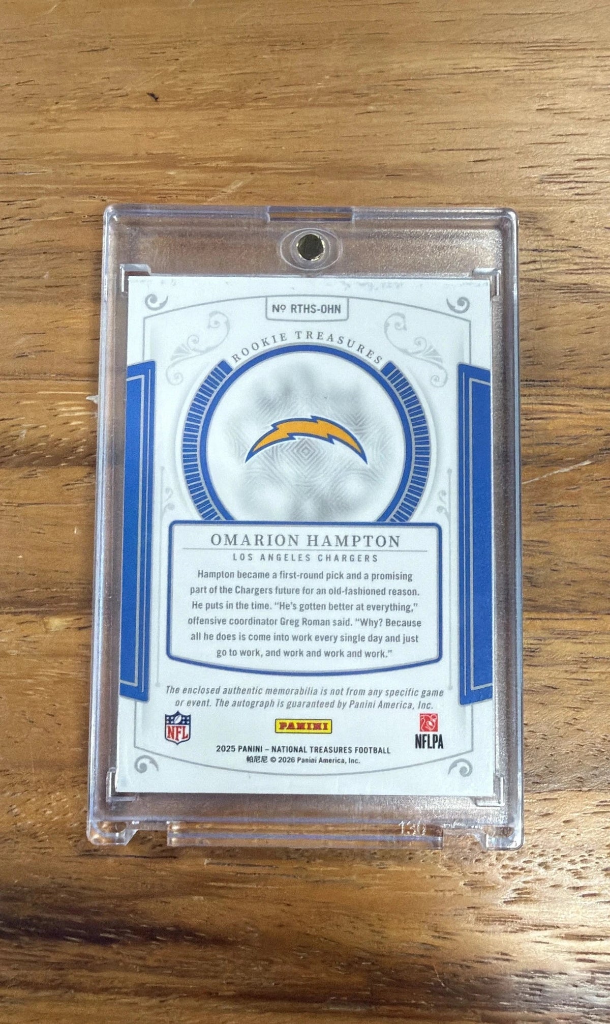 2025 NATIONAL TREASURES OMARION HAMPTON SHIELD AUTO 1/1
