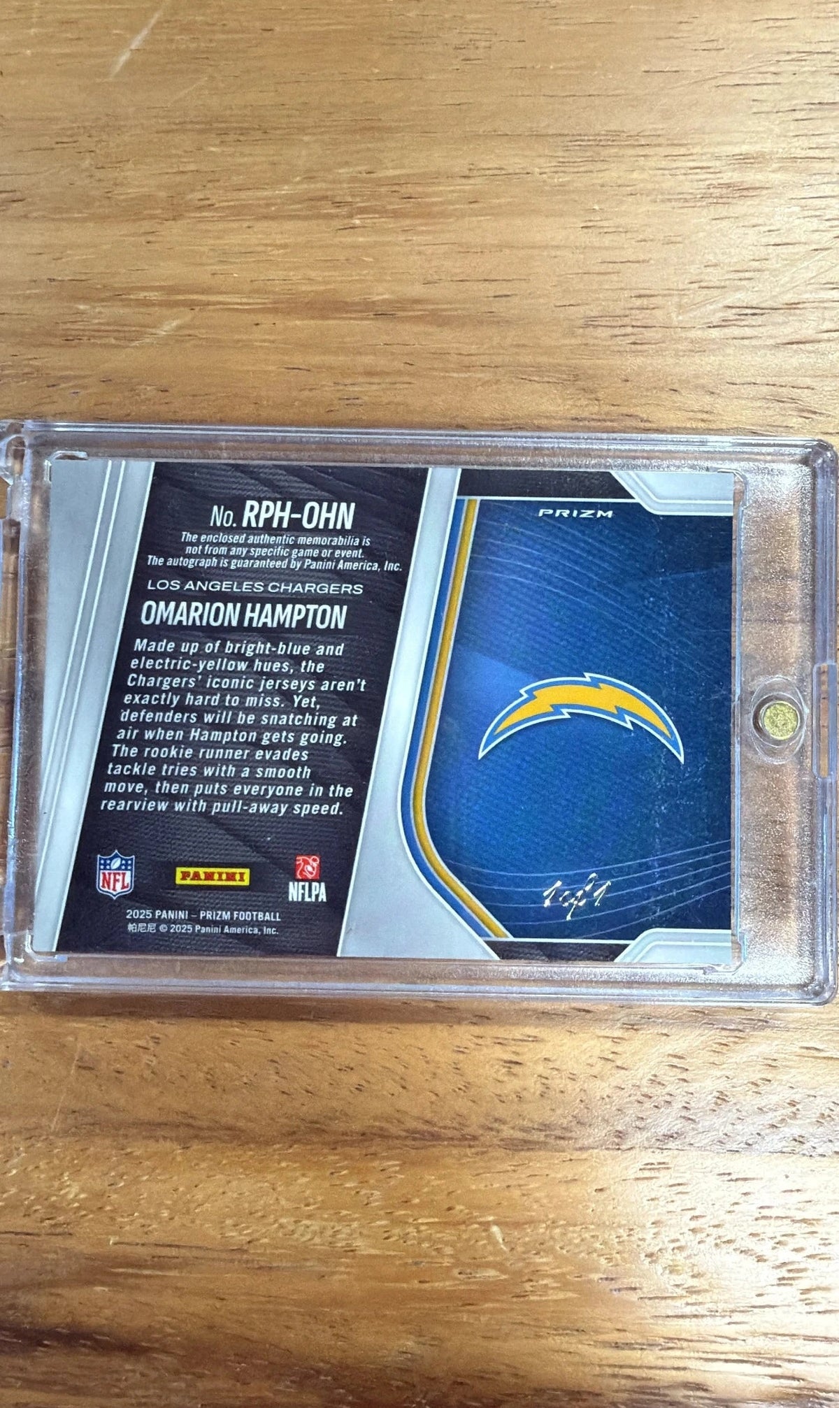 2025 PRIZM OMARION HAMPTON SHIELD AUTO 1/1