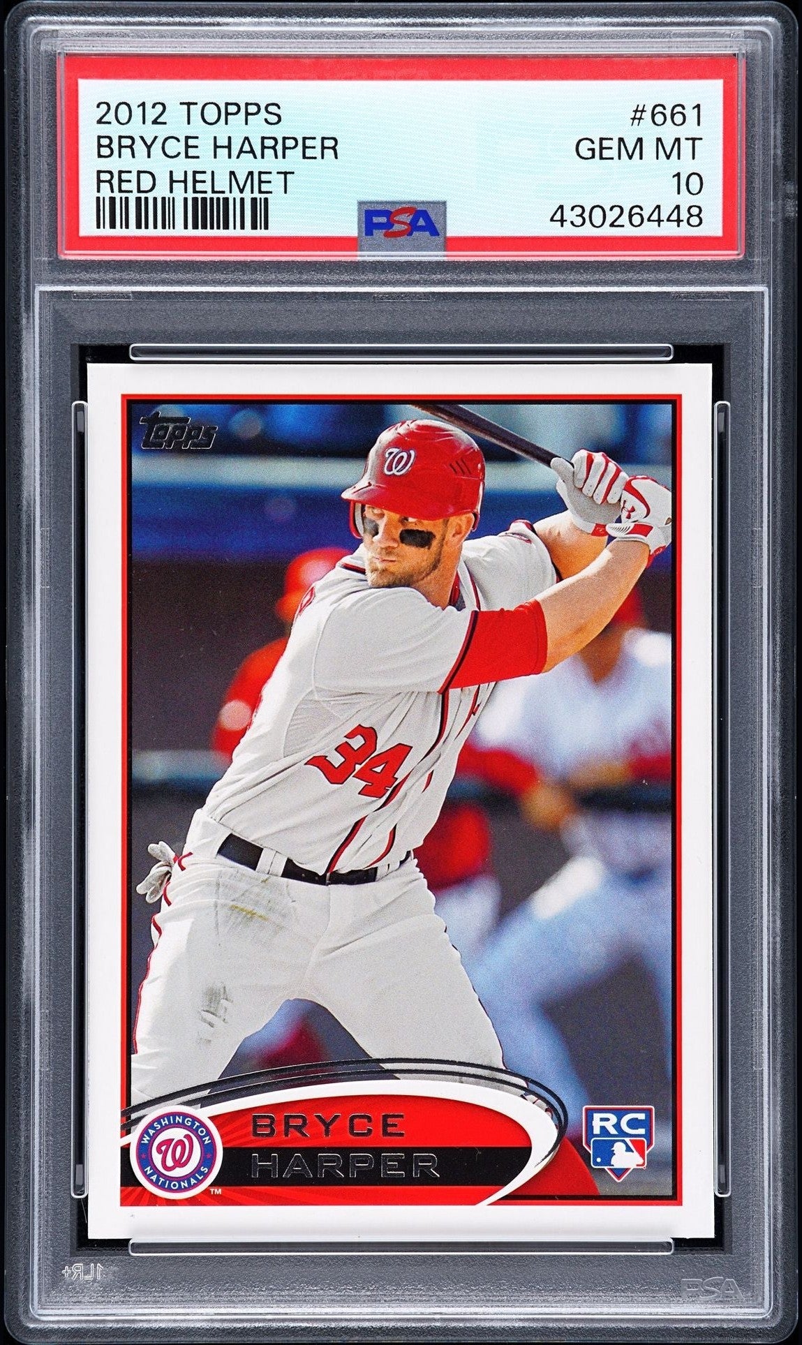 2012 TOPPS #661 BRYCE HARPER RED HELMET PSA 10