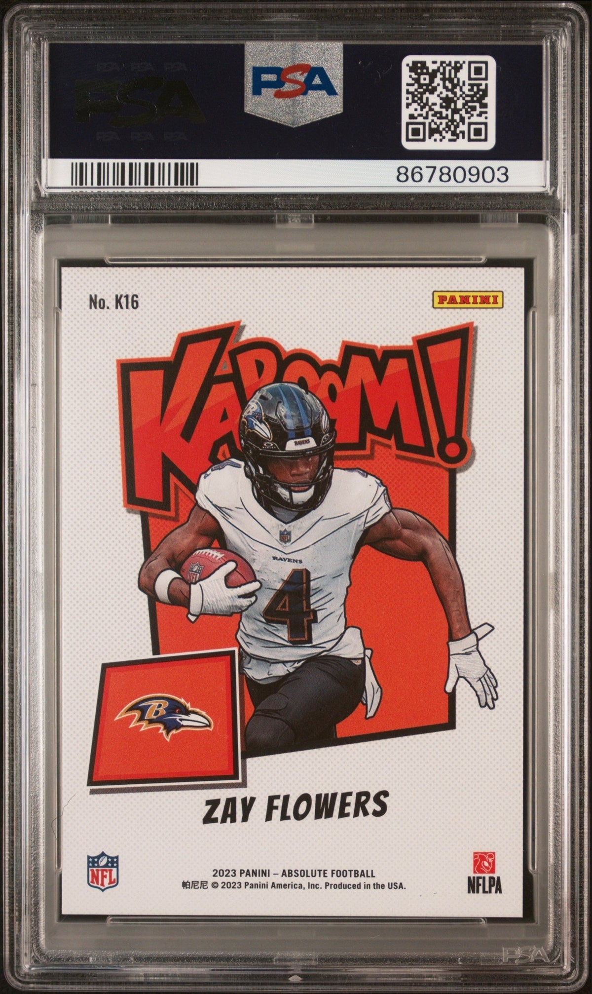 2023 PANINI ABSOLUTE KABOOM! VERTICAL #K16 ZAY FLOWERS VERTICAL-GREEN 1/1 PSA 9