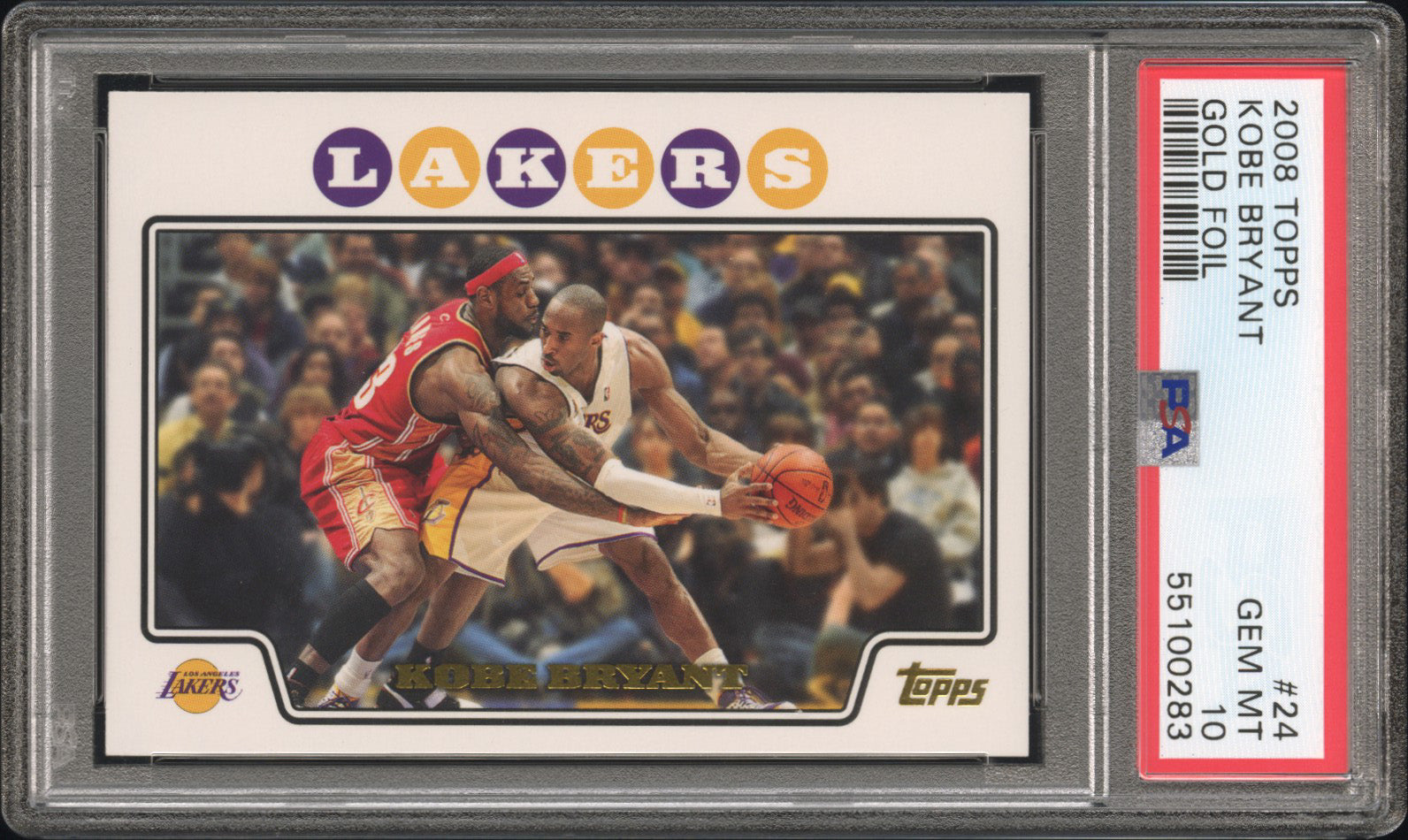 front card 2008 TOPPS KOBE BRYANT GOLD FOIL PSA GEM MT 10 