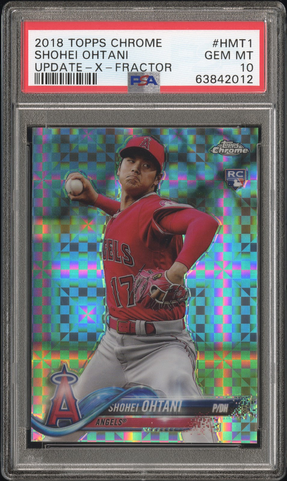 front card 2018 TOPPS CHROME UPDATE SHOHEI OHTANI UPDATE-X-FRACTOR PSA GEM MT 10 