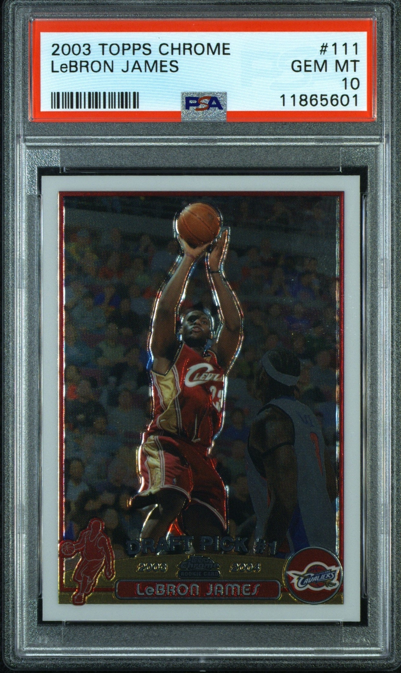 front card 2003 TOPPS CHROME LeBRON JAMES  PSA GEM MT 10 