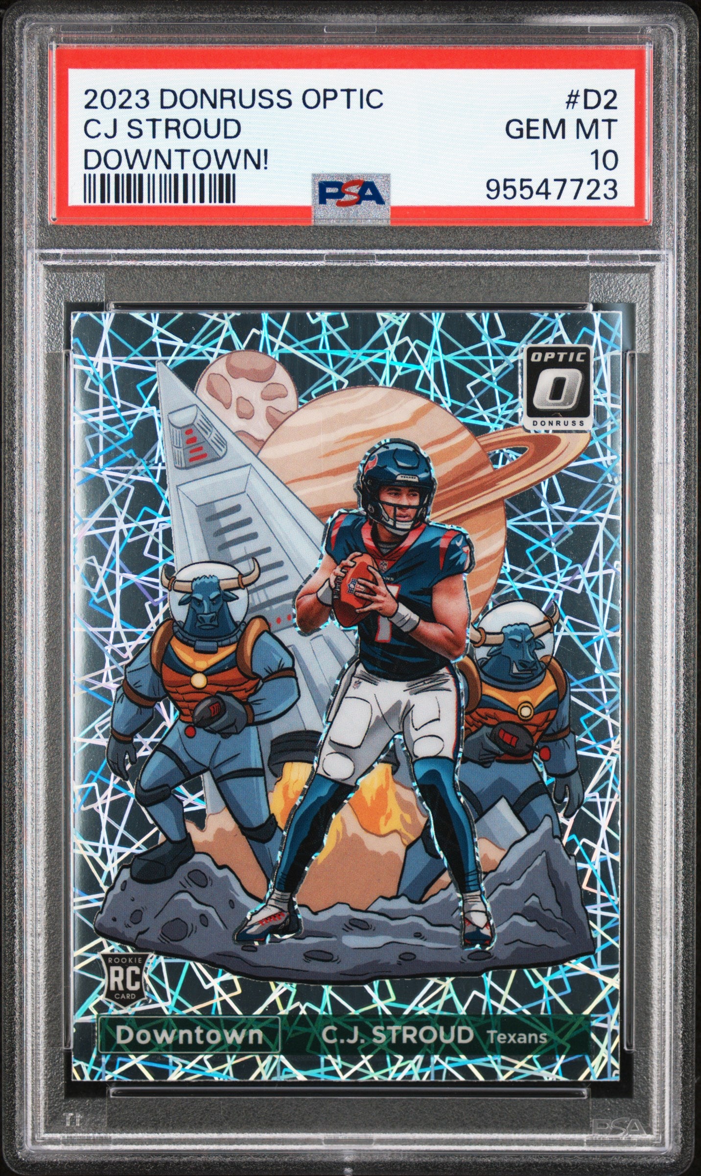 front card 2023 PANINI DONRUSS OPTIC DOWNTOWN! CJ STROUD DOWNTOWN! PSA GEM MT 10 