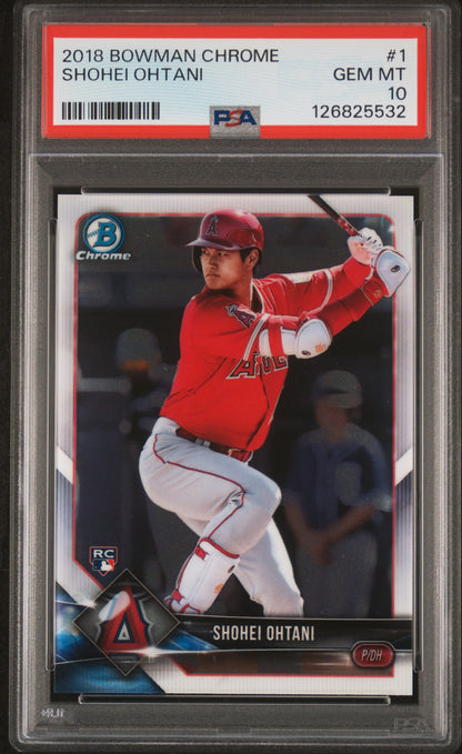 front card 2018 BOWMAN CHROME SHOHEI OHTANI  PSA GEM MT 10 
