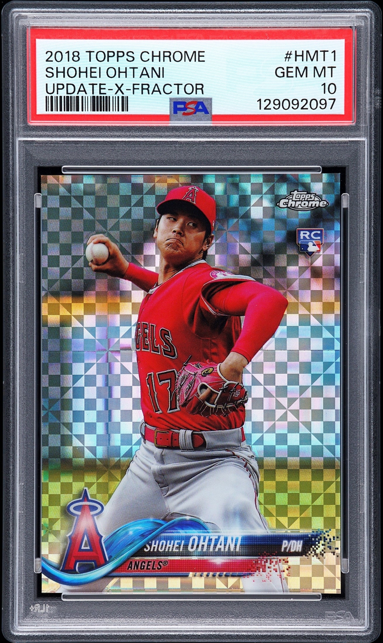 front card 2018 TOPPS CHROME UPDATE SHOHEI OHTANI UPDATE-X-FRACTOR PSA GEM MT 10 