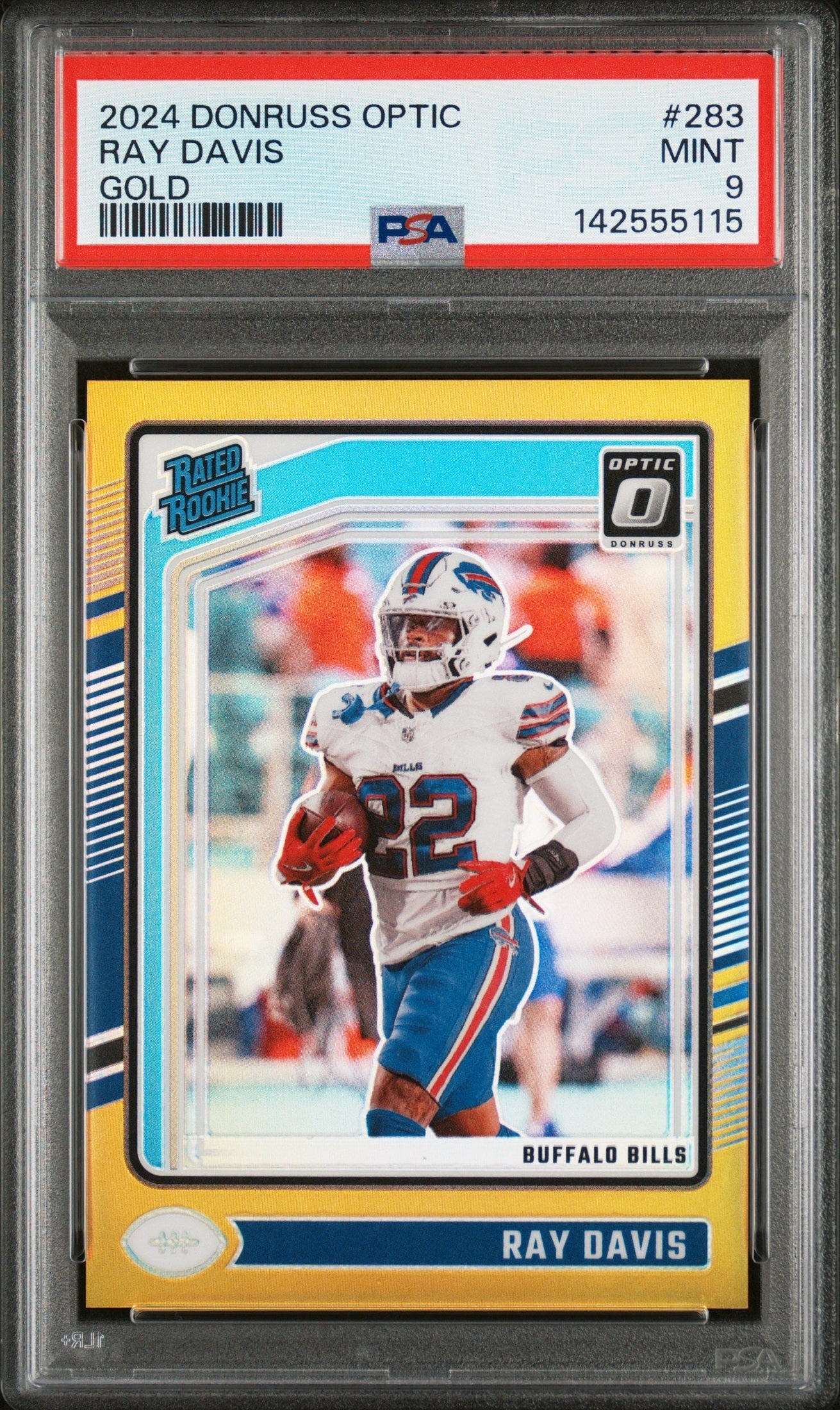 front card 2024 PANINI DONRUSS OPTIC RAY DAVIS GOLD PSA MINT 9 