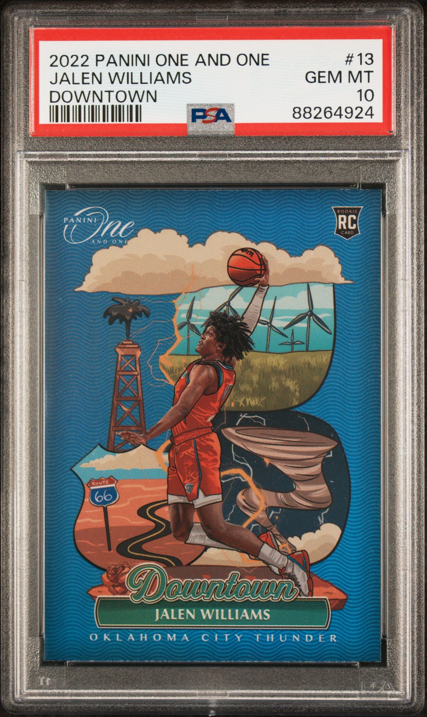 front card 2022 PANINI ONE AND ONE DOWNTOWN JALEN WILLIAMS  PSA GEM MT 10 