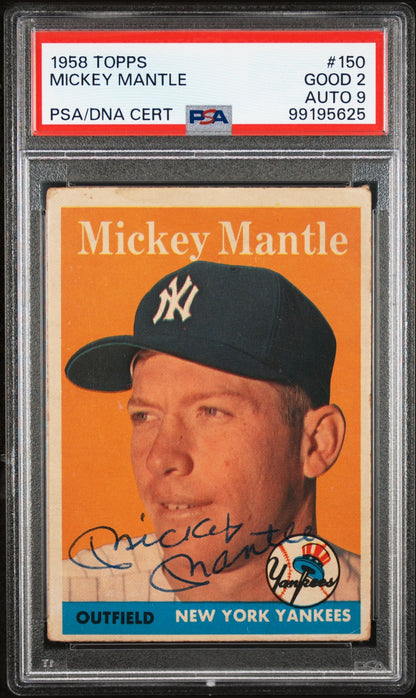 front card 1958 TOPPS MICKEY MANTLE  PSA GOOD 2 