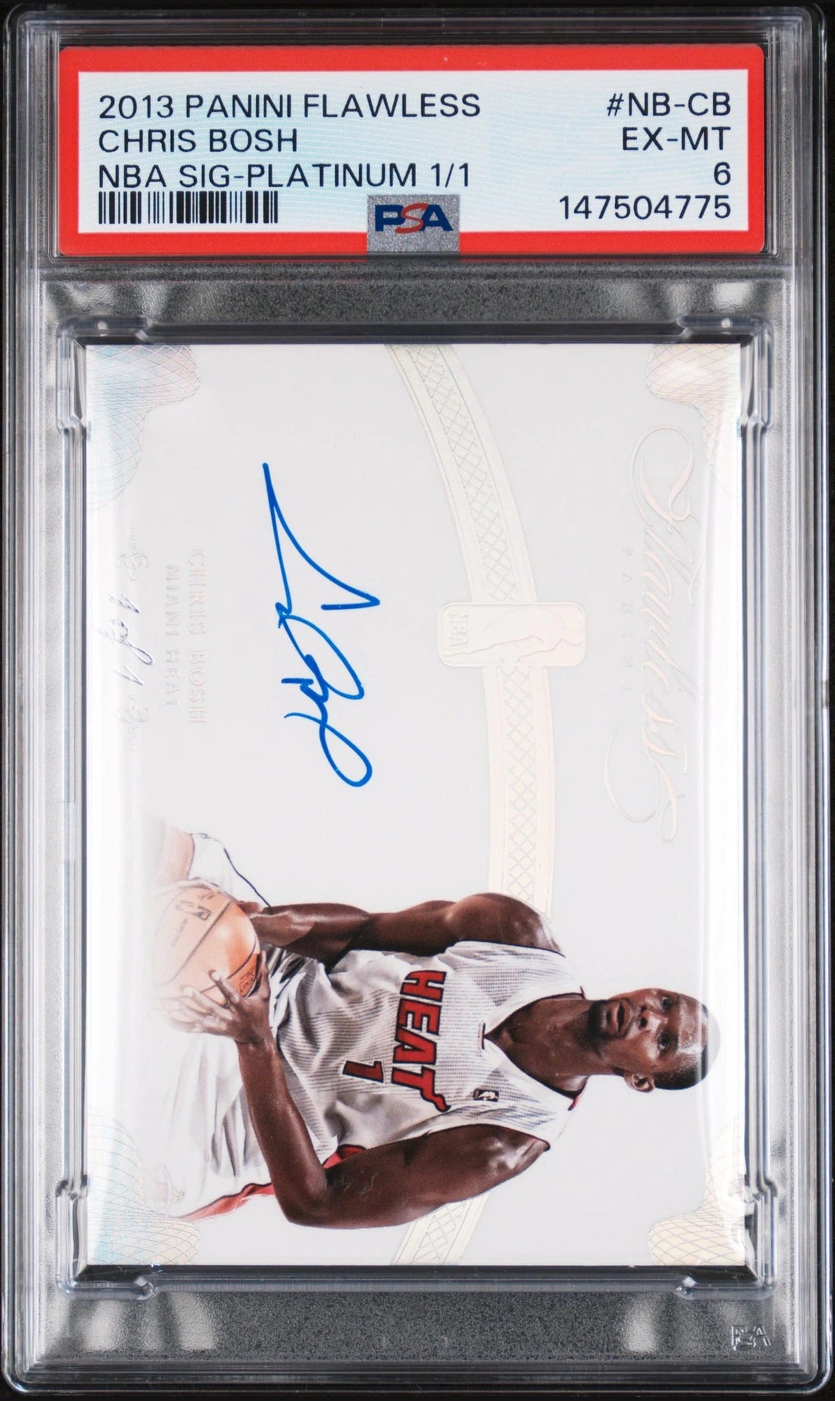 2013 Panini Flawless Nba Signatures Platinum 1/1 Chris Bosh #NB-CB PSA 6
