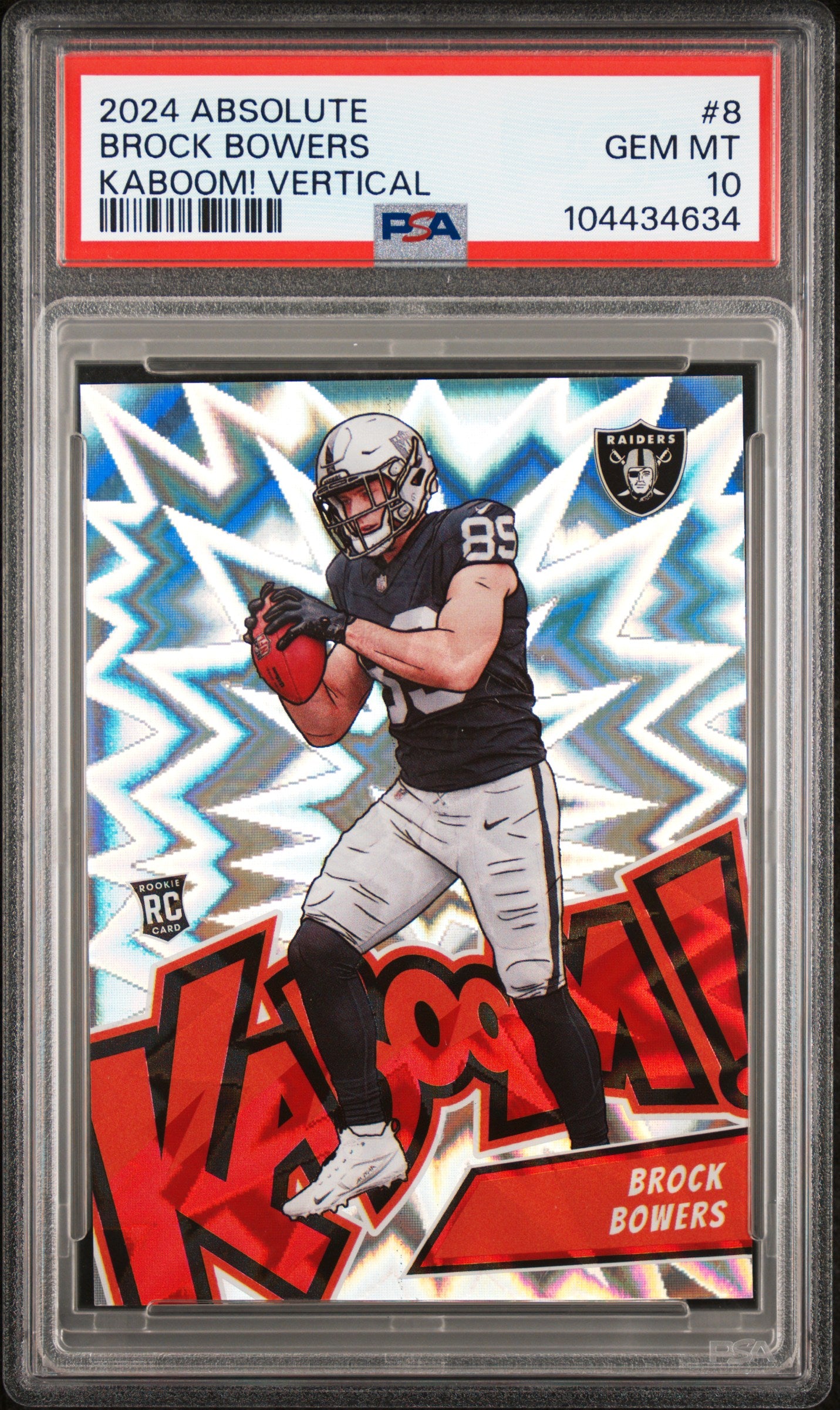 front card 2024 PANINI ABSOLUTE KABOOM! VERTICAL BROCK BOWERS  PSA GEM MT 10 