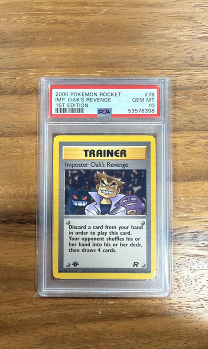 2000 POKEMON ROCKET #76 IMP. OAK'S REVENGE 1ST EDITION PSA 10