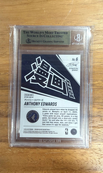 2024 Panini Prizm Black Manga Anthony Edwards #6 BGS 9.5