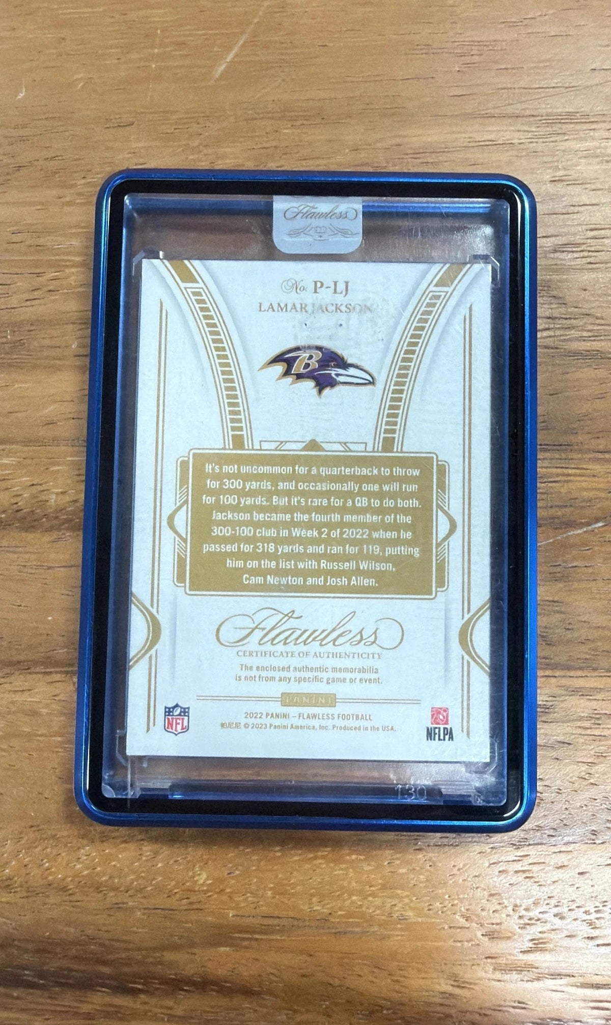 2022 FLAWLESS LAMAR JACKSON PATCH 1/1