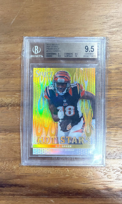 2013 SELECT AJ GREEN HOT STARTS GOLD /10 BGS 9.5