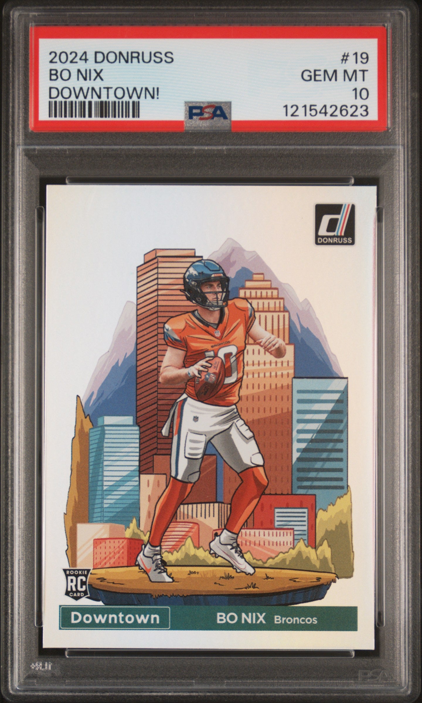 front card 2024 PANINI DONRUSS DOWNTOWN! BO NIX  PSA GEM MT 10 