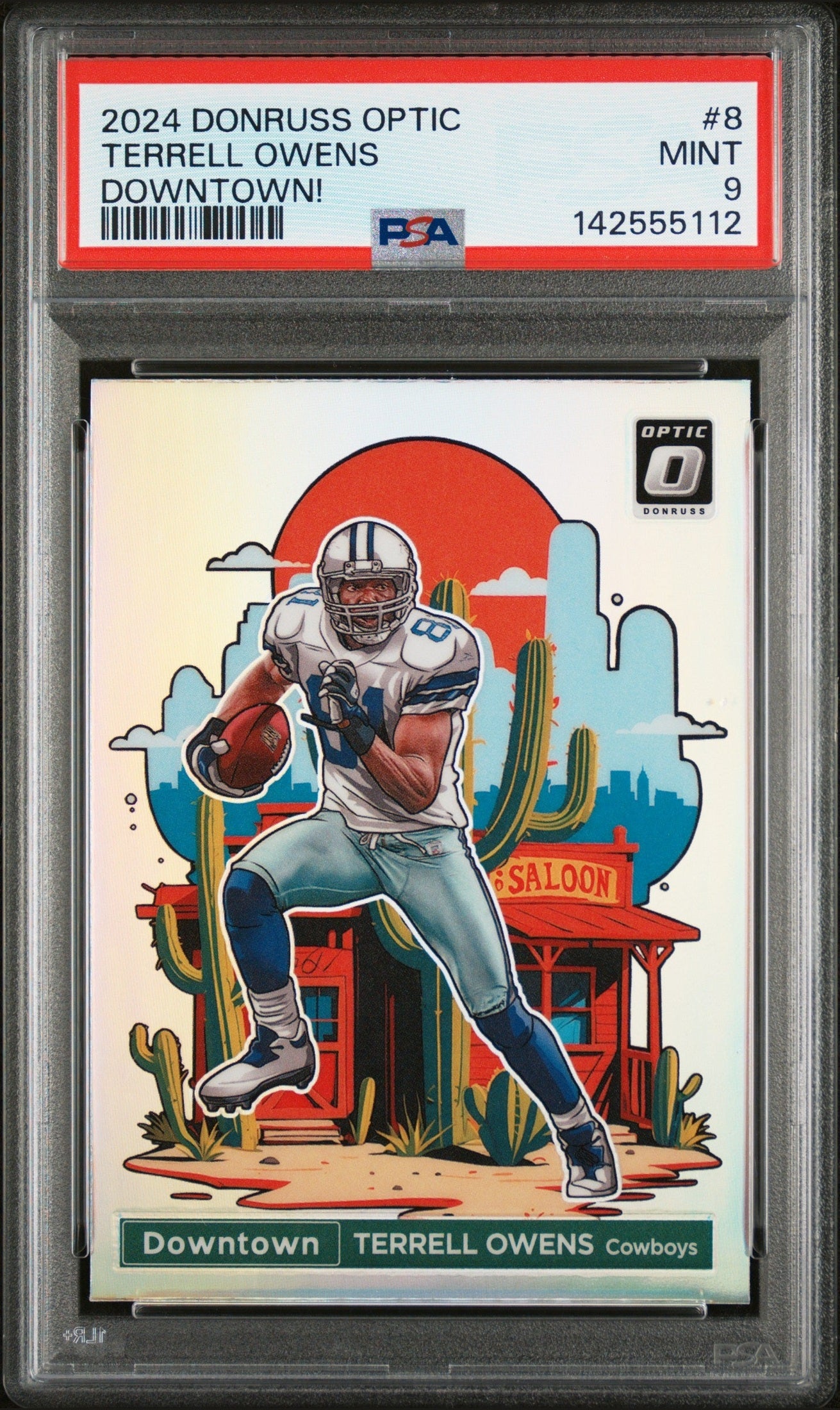 front card 2024 PANINI DONRUSS OPTIC DOWNTOWN! TERRELL OWENS  PSA MINT 9 