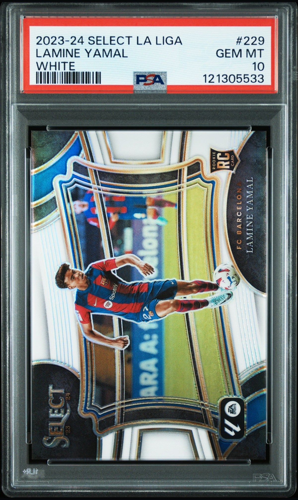 2023-24 PANINI SELECT LA LIGA #229 LAMINE YAMAL WHITE /20 PSA 10