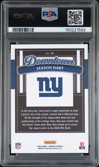 2025 PANINI DONRUSS DOWNTOWN #14 JAXSON DART PSA 10