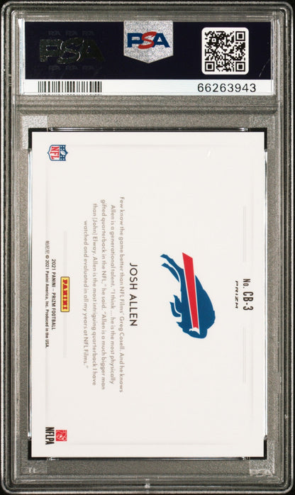 2021 PANINI PRIZM COLOR BLAST #CB3 JOSH ALLEN PSA 10