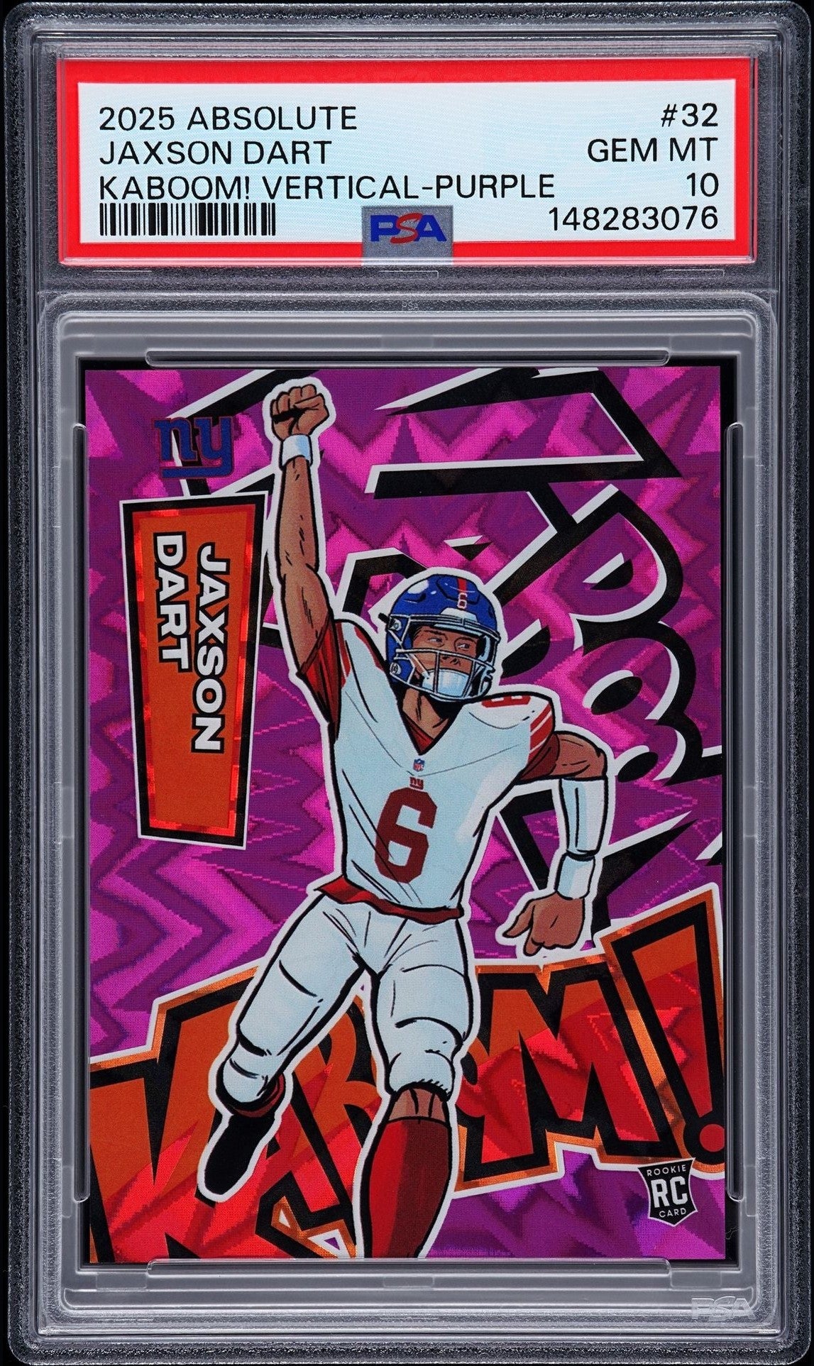 2025 PANINI ABSOLUTE KABOOM! VERTICAL #32 JAXSON DART VERTICAL-PURPLE PSA 10