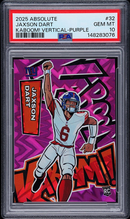 2025 PANINI ABSOLUTE KABOOM! VERTICAL #32 JAXSON DART VERTICAL-PURPLE PSA 10