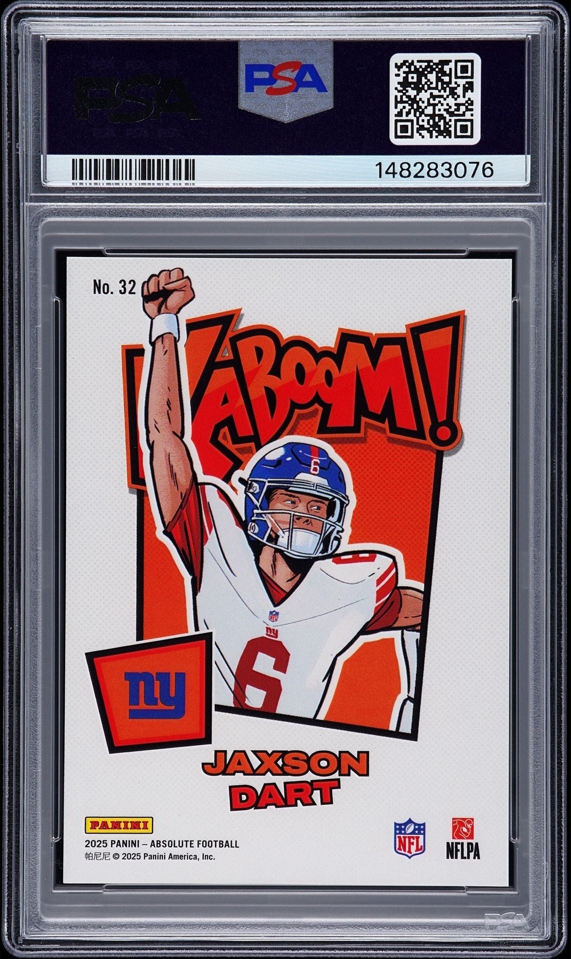 2025 PANINI ABSOLUTE KABOOM! VERTICAL #32 JAXSON DART VERTICAL-PURPLE PSA 10