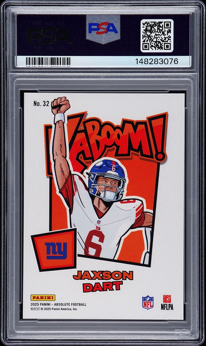 2025 PANINI ABSOLUTE KABOOM! VERTICAL #32 JAXSON DART VERTICAL-PURPLE PSA 10