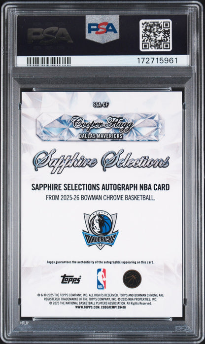 2025 BOWMAN SAPPHIRE EDITION SELECTIONS NBA #SSA-CF COOPER FLAGG PSA 10