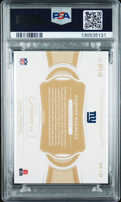 2022 RECOLLECTION #RPA-SB SAQUON BARKLEY R/C AU-'18 FL.RK.PT.AU-SLV. PSA 9
