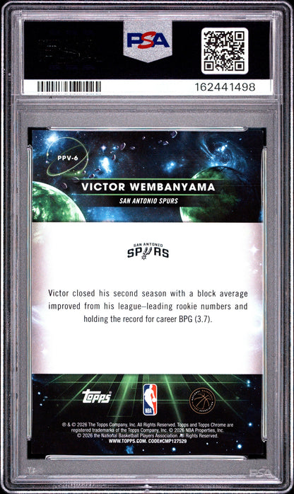 2025 COSMIC CHROME PLANETARY PURSUIT #6 VICTOR WEMBANYAMA PURSUIT-VENUS PSA 9