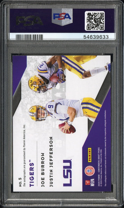 2020 Collegiate Connections #5 Joe Burrow / Justin Jefferson Fame PSA 9