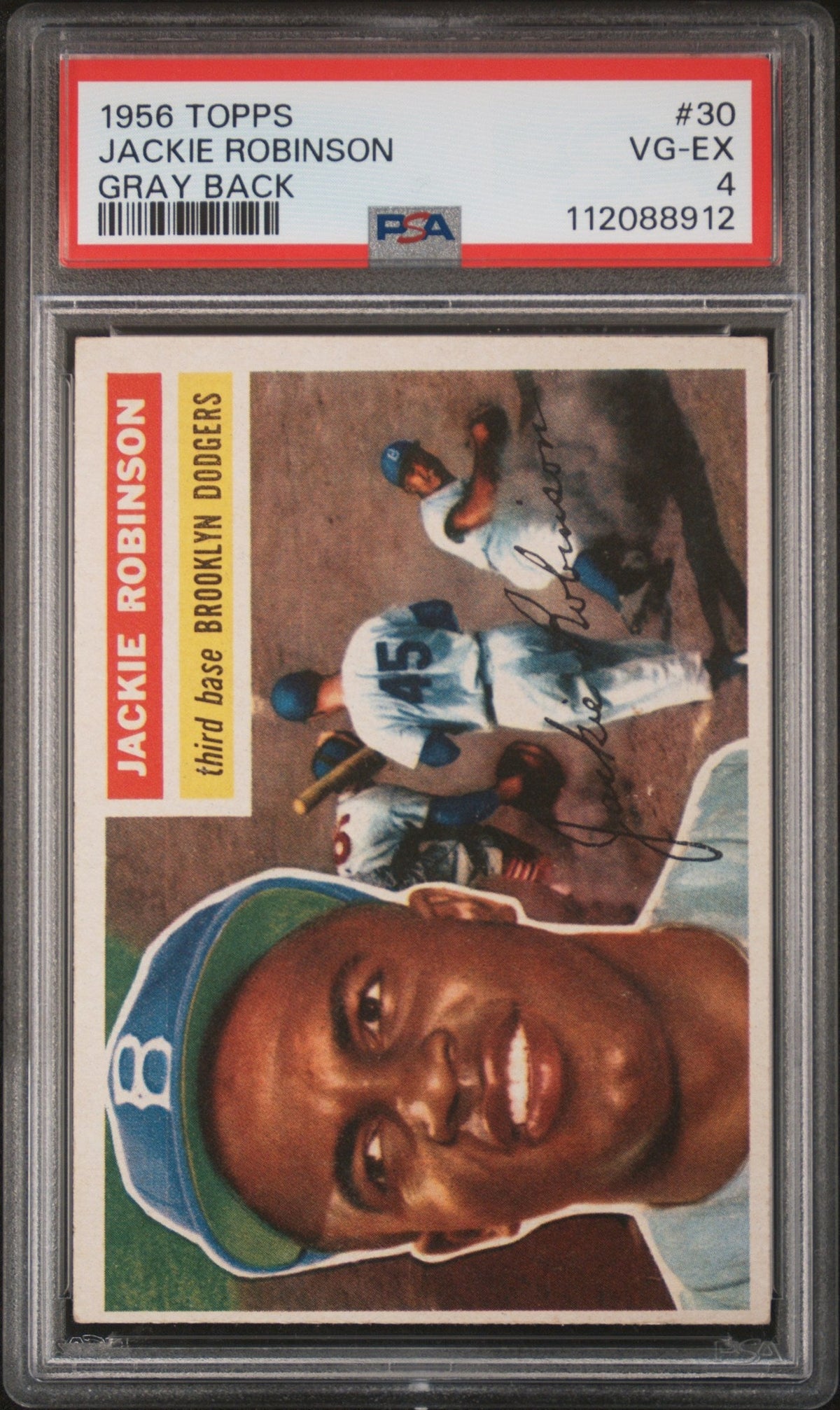 1956 Topps #30 Jackie Robinson Gray Back PSA 4