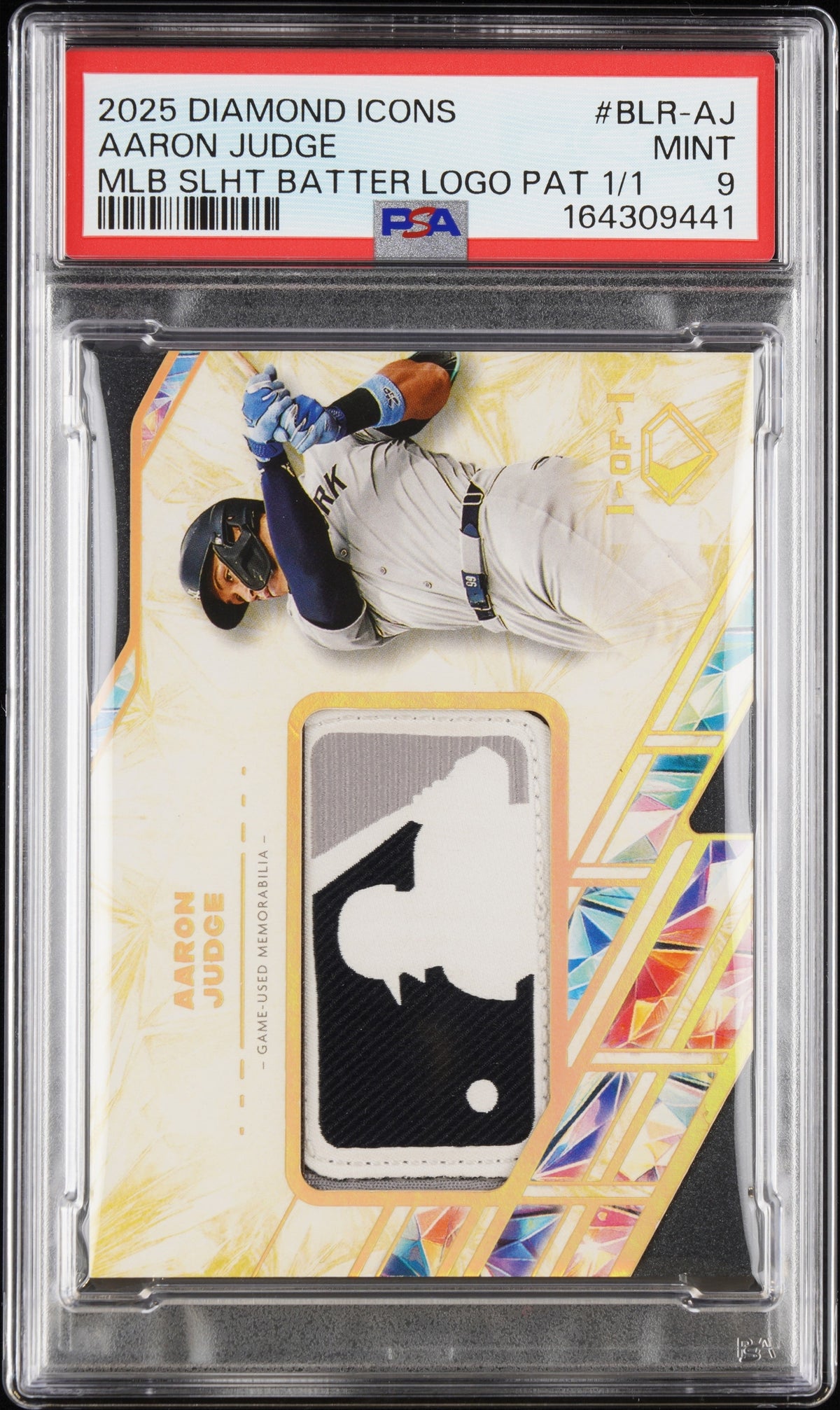 2025 Icons Mlb Silhouetted Batter Logo Patches 1/1 #BLR-AJ Aaron Judge PSA 9