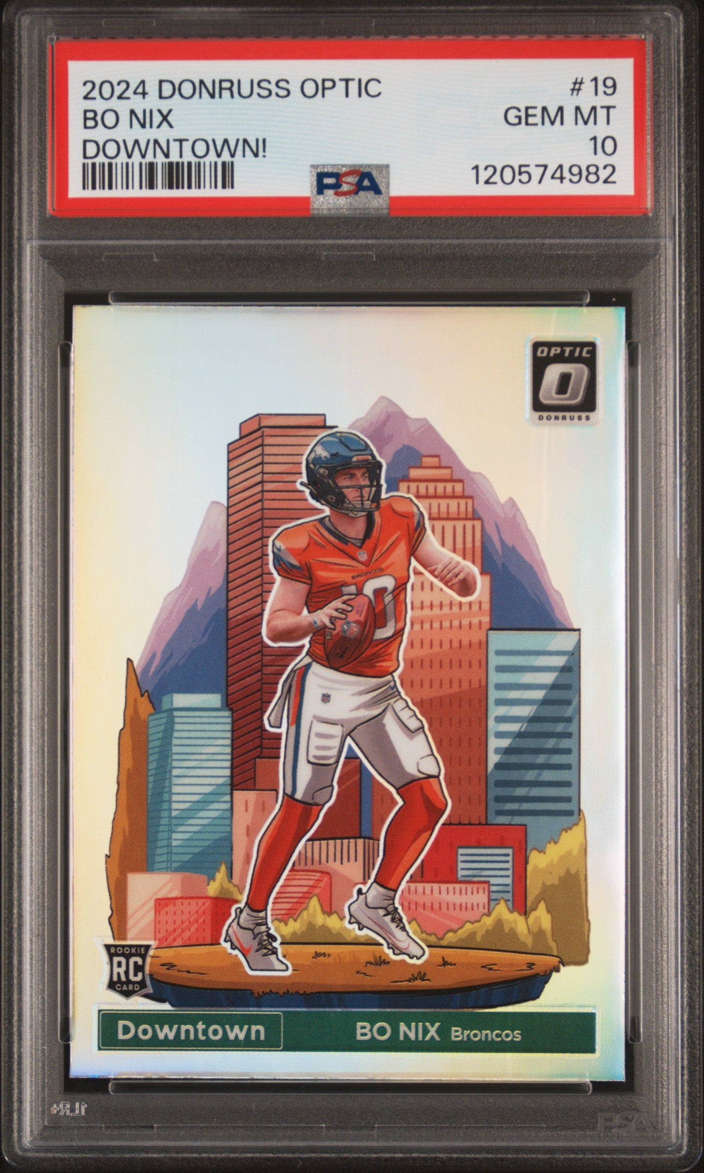 front card 2024 PANINI DONRUSS OPTIC DOWNTOWN! BO NIX  PSA GEM MT 10 