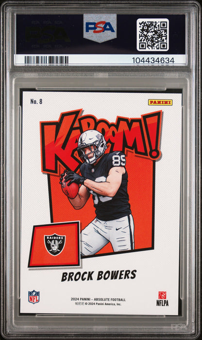 rear card 2024 PANINI ABSOLUTE KABOOM! VERTICAL BROCK BOWERS  PSA GEM MT 10 