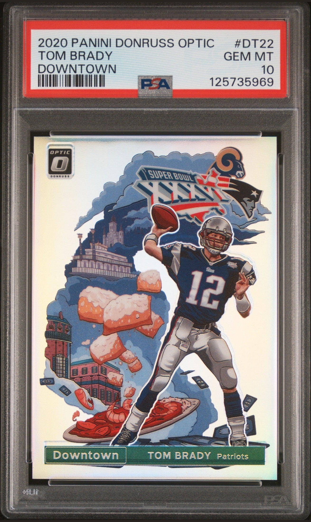 front card 2020 PANINI DONRUSS OPTIC DOWNTOWN TOM BRADY DOWNTOWN PSA GEM MT 10 
