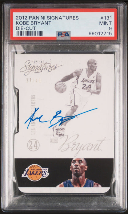 front card 2012 PANINI SIGNATURES KOBE BRYANT AUTOGRAPH-DIE-CUT PSA MINT 9 